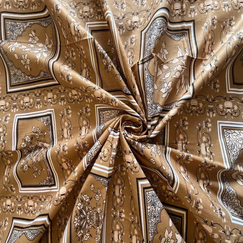 Kalaash Cotton Bedsheets (Beige) - 400 TC media 4