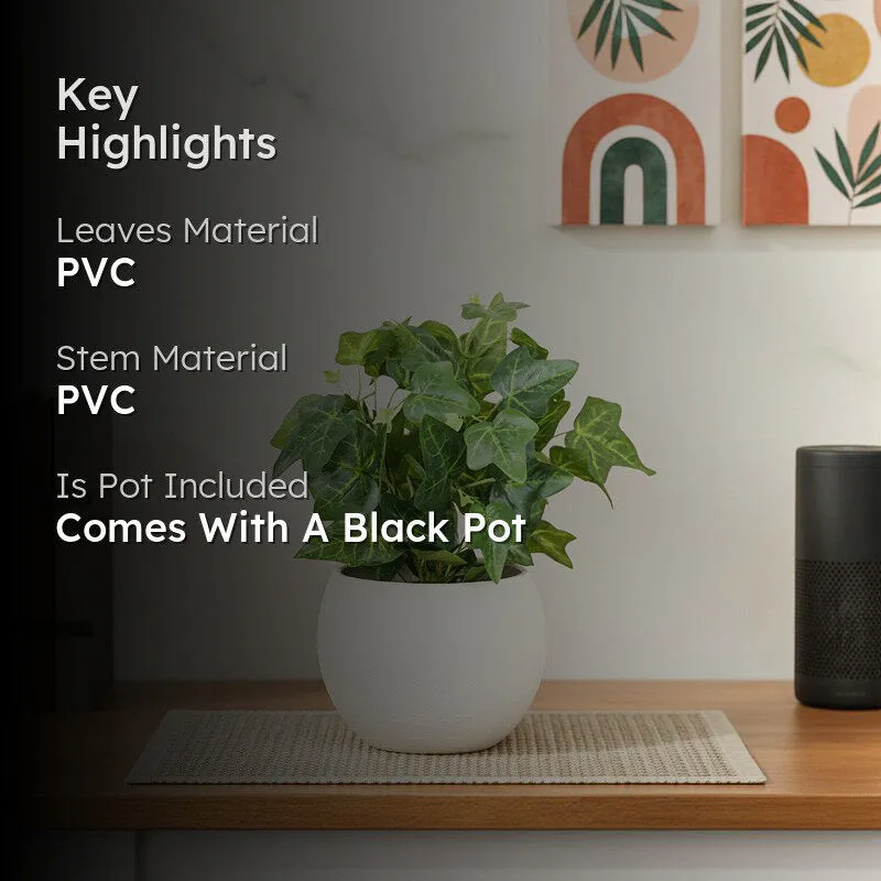 Artificial Plant With Black Fiber Pot - 1 Feet media 2