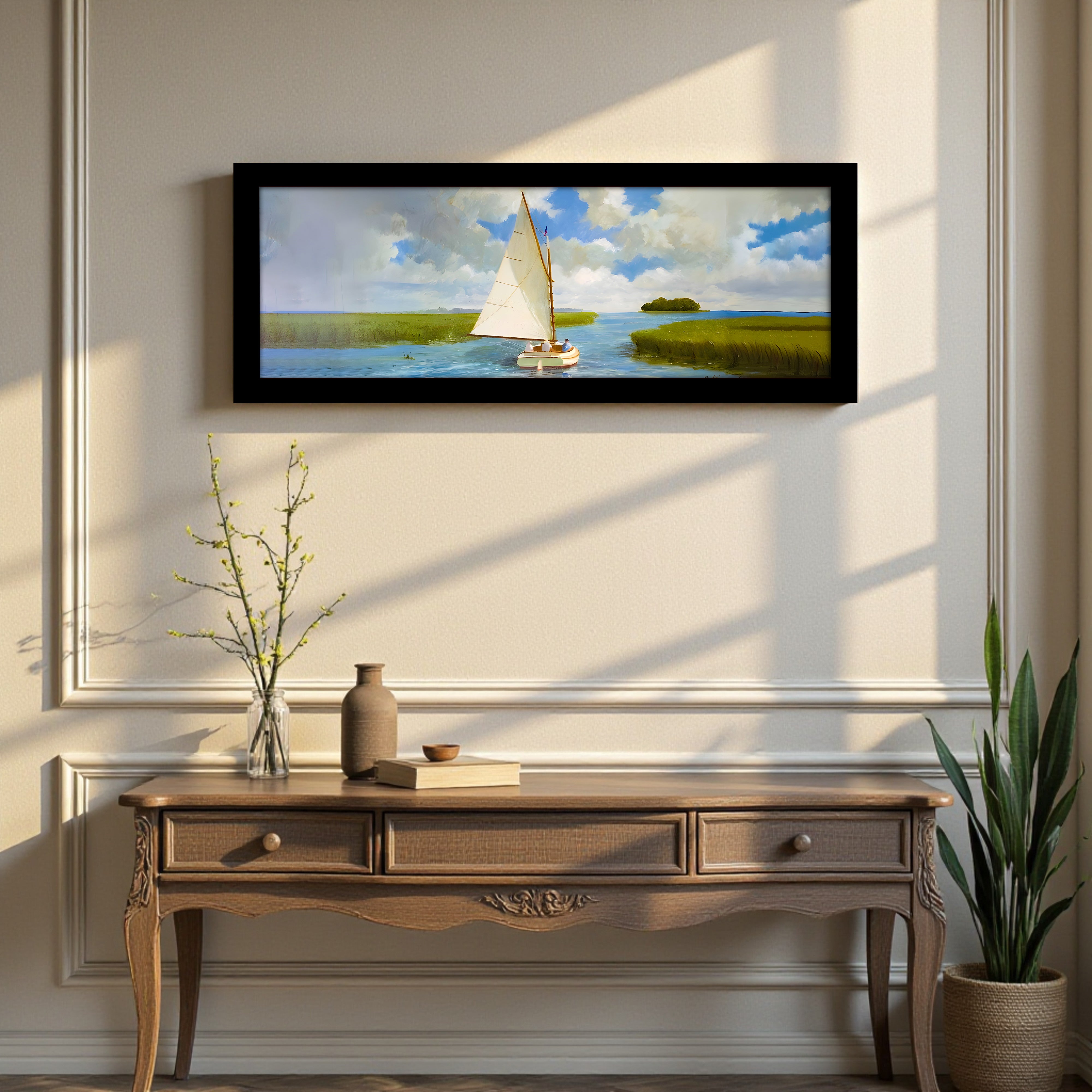 Blueway Sailboat Wall Painting