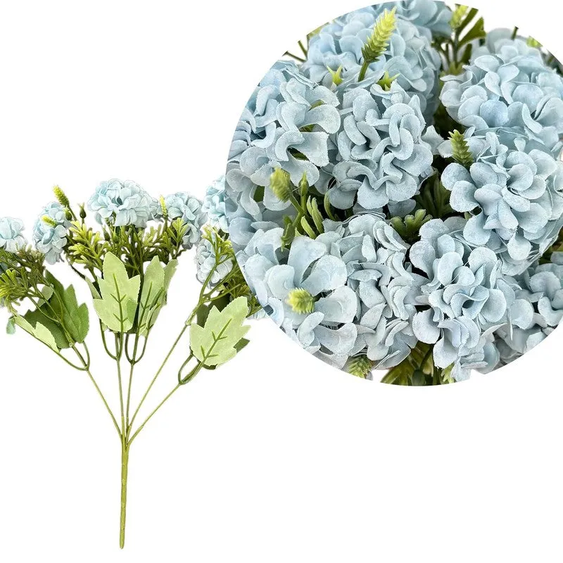 Whisper Hydrangea Plastic Artificial Flower (Blue) - Set Of Two media 5
