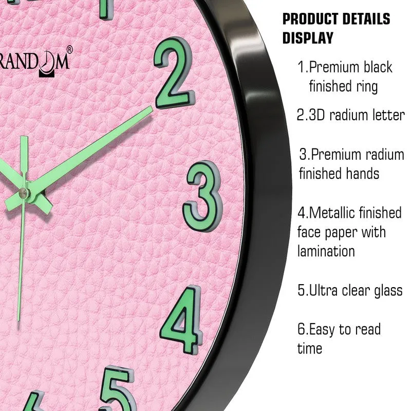Liora Round Modern Plastic Wall Clock - Pink media 6