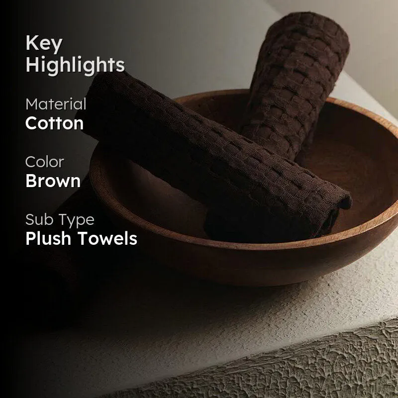 Beehive Waffle Towel Combo (Peat) - Four Piece Set media 2
