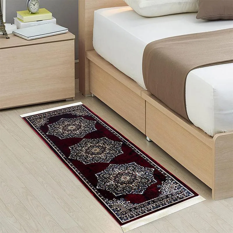 Sinera Ethnic Nylon Runner Rug - Maroon media 1