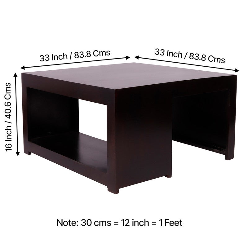Drixon Sheesham Wooden Center Table - Brown media 9
