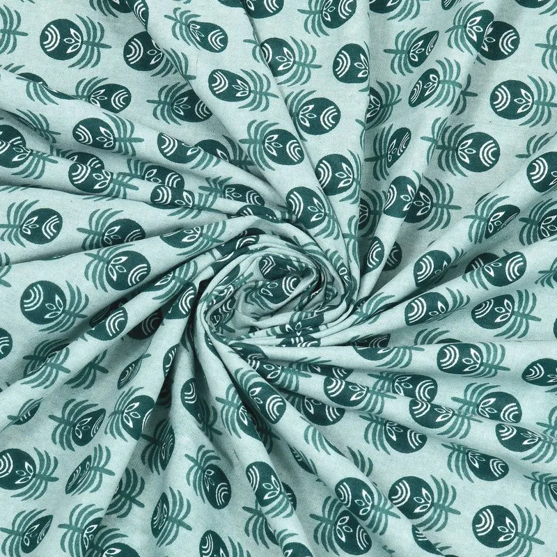 Floriya Cotton Bedsheet (Blue) - 240 TC media 5