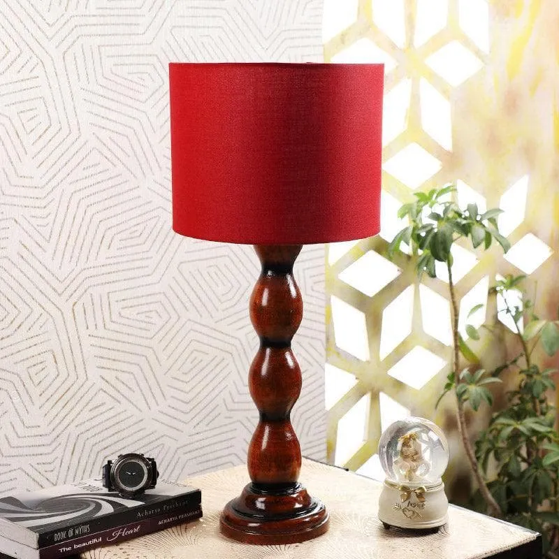 Rosa Winde Fabric Table Lamp - Red,Brown media 3