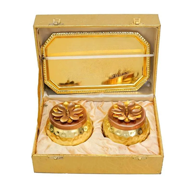 Anaar Bowl & Tray Set- Gold/Bronze media 3