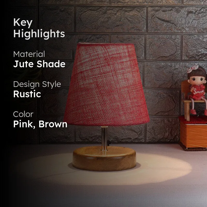 Petricho Jute Table Lamp - Pink,Brown media 2