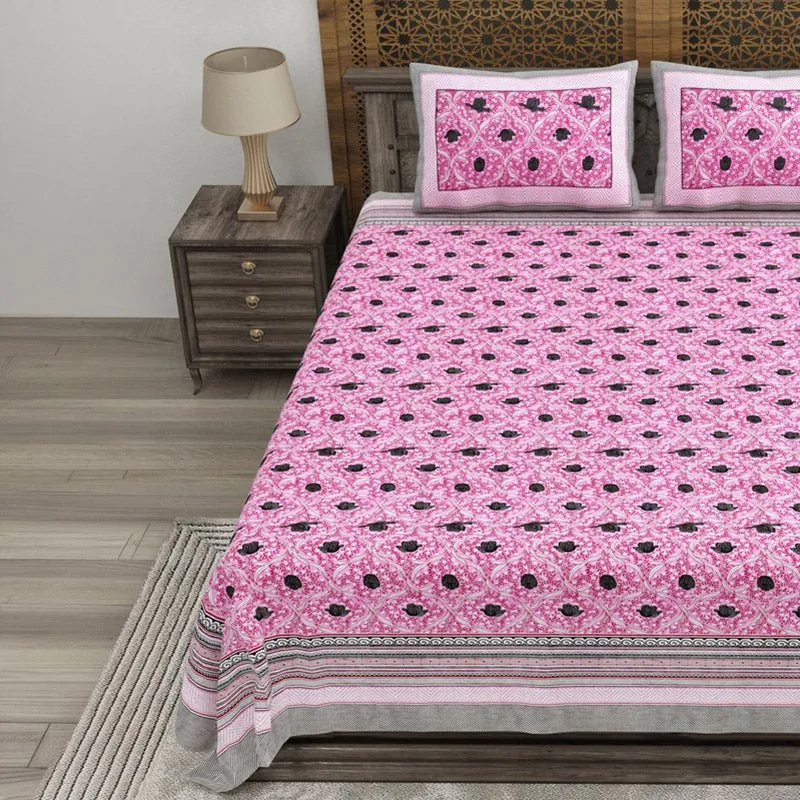 Shapeix Cotton Bedsheet (Pink) - 240 TC media 3