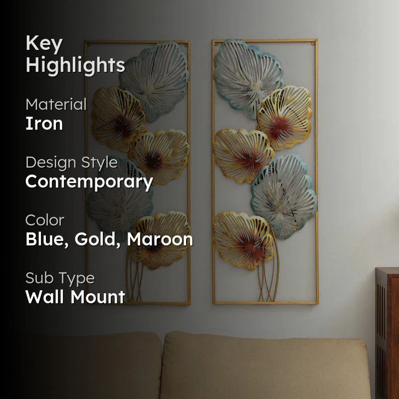 Azure Flora Iron Wall Accent - Set Of Two media 2