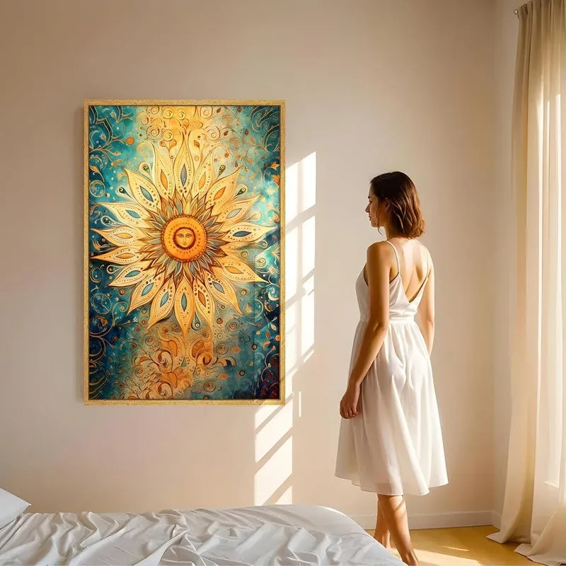 Sunburst Radiance Wall Art With Frame media 2