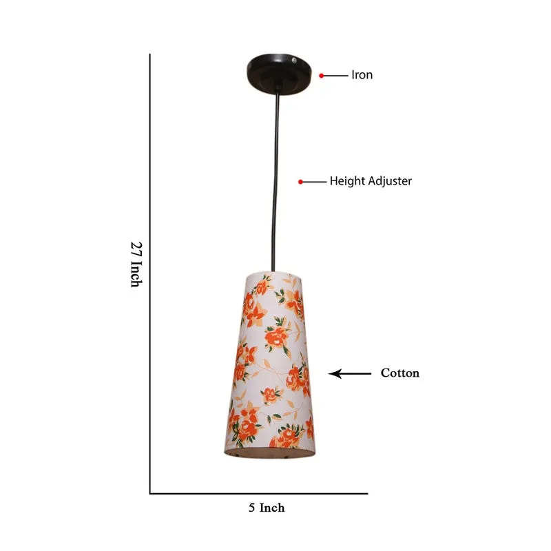 Solarae Metal Ceiling Lamp - White & Orange media 8