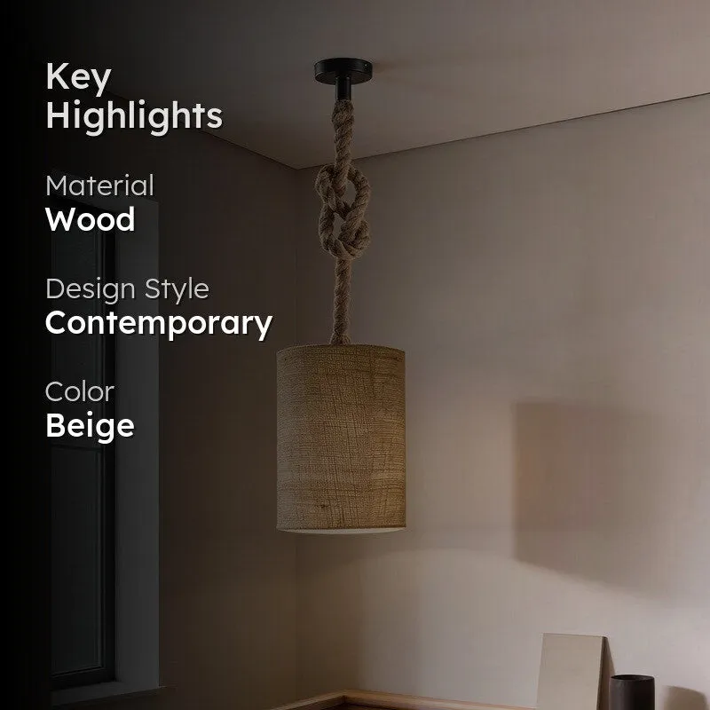 CalmGlow Jute Ceiling Lamp - Beige media 2