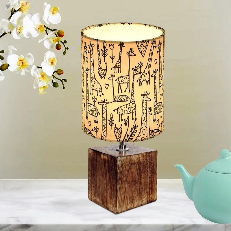 CharmGlow Luxury Wooden Table Lamp - Beige media 1