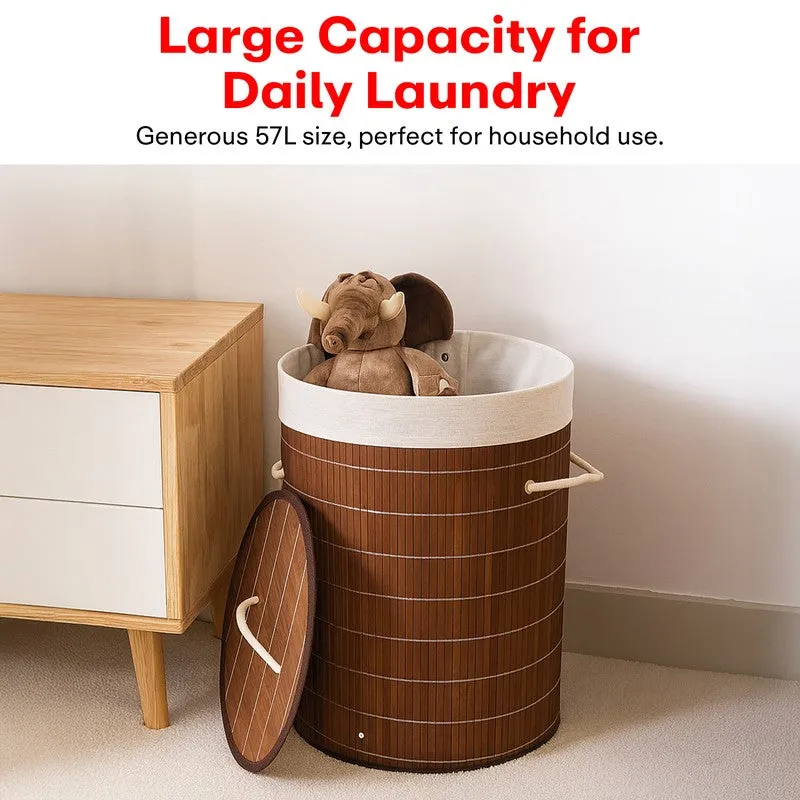 Rioware Modern Bamboo Ribbed Laundry - Brown media 5