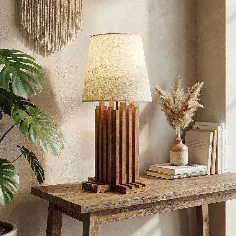Isar Jute Table Lamp - Brown,White media 1