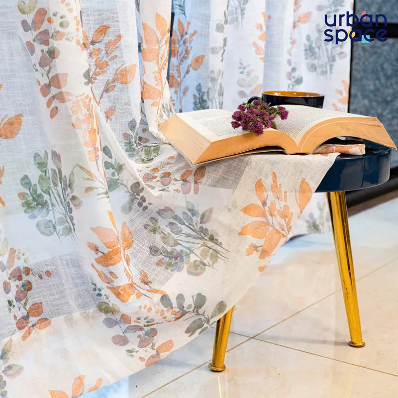 Urban Space Classic Floral Curtain - Set Of Two media 1