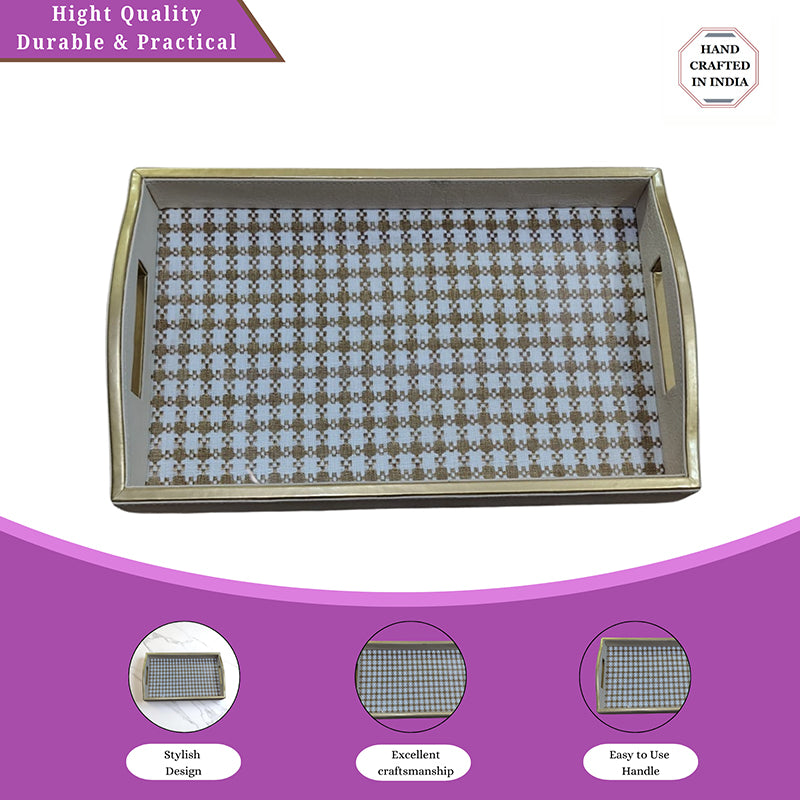 Checkra Faux Leather Serving Tray media 5