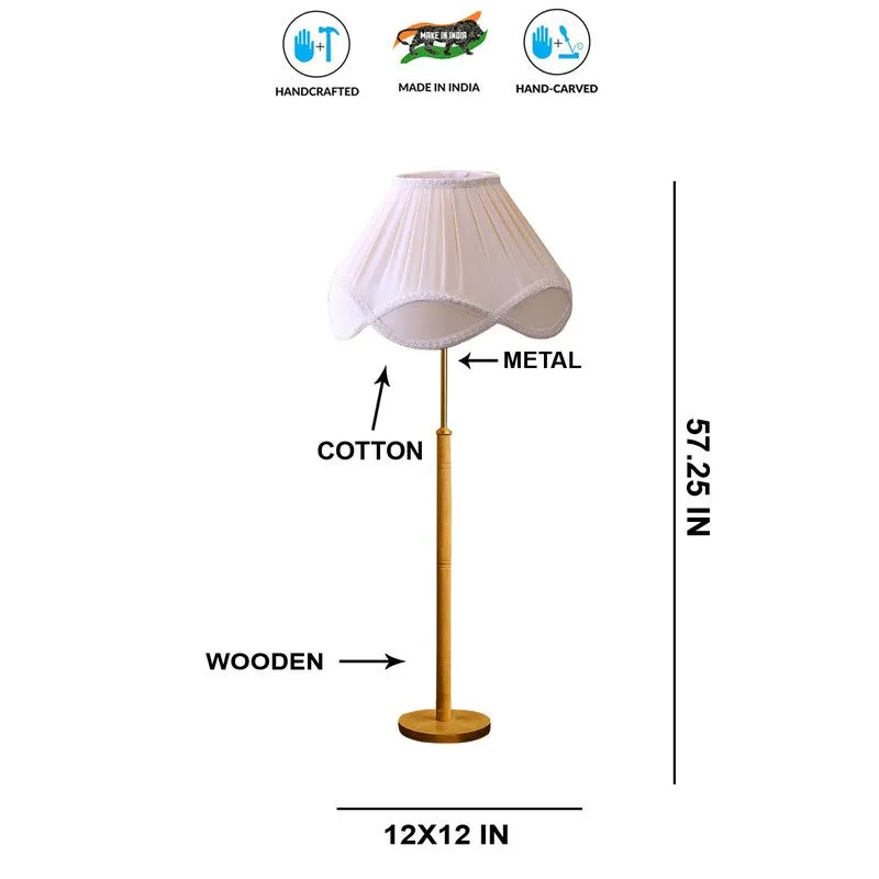 Maple Glow Wooden Floor Lamp - White media 8