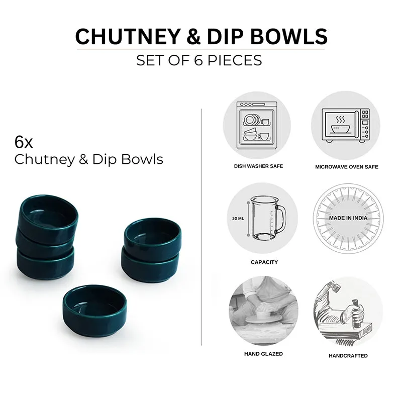 Shilpika Ceramic Dip Bowl (30 mL) - Set Of Six media 5