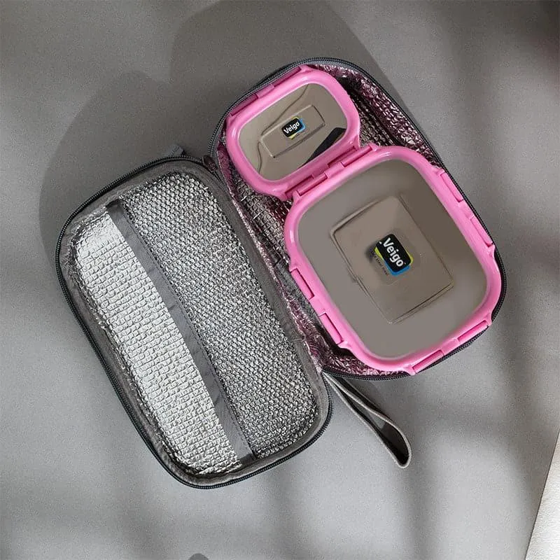 Delica Pink Lunch Box With Pouch (550/150 mL) - Two Piece Set media 3