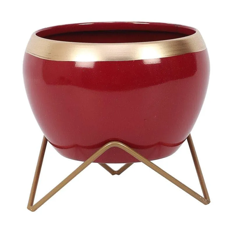 Apple Dun Planter (Red) - Set Of Two - 5