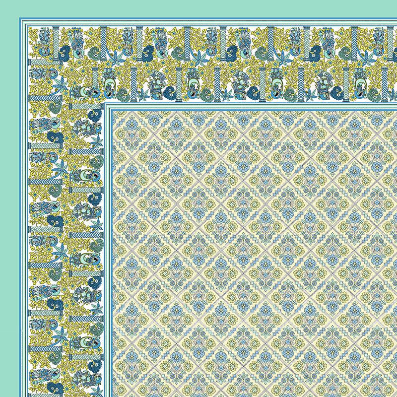 Saumya Serenity Floral Cotton Bedsheet (Green) - 150 TC media 3