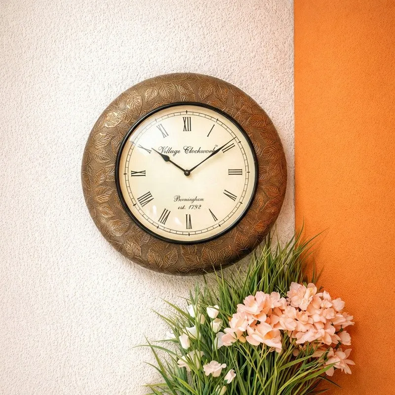 Silent Edge Dial Wooden Wall Clock media 1