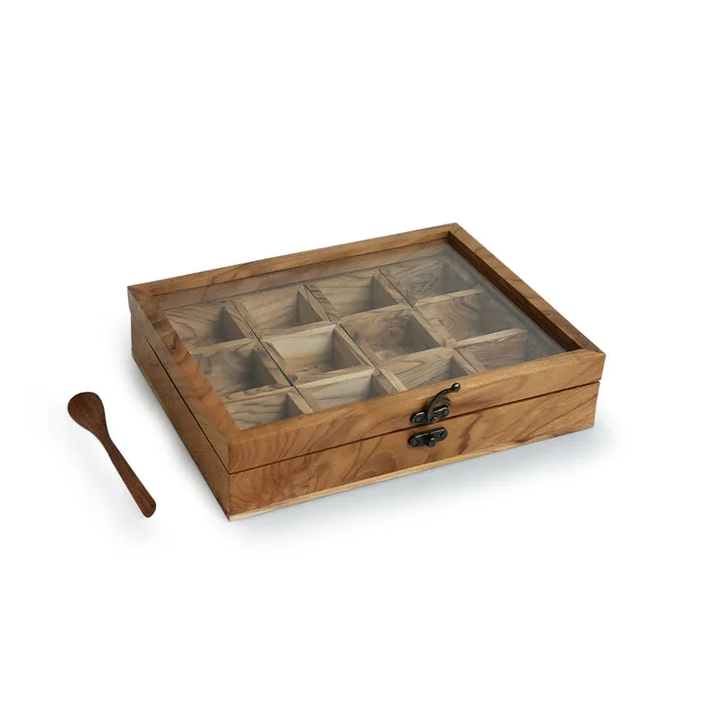 Rasa Food Safe Teak Wood Masala Box - 50 ML media 3