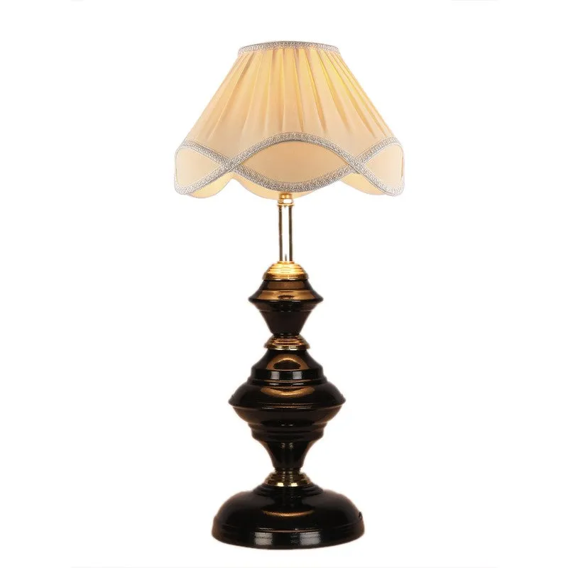 Auririte Cotton Table Lamp With Iron Base - Ivory media 7