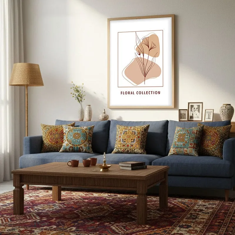 Soft Petals Canvas Wall Painting With Brown Frame media 5