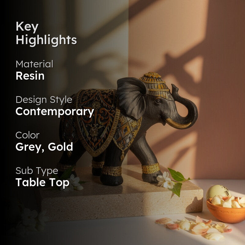 Imperial Elephant Resin Showpiece media 2