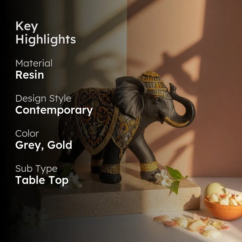 Imperial Elephant Resin Showpiece media 2