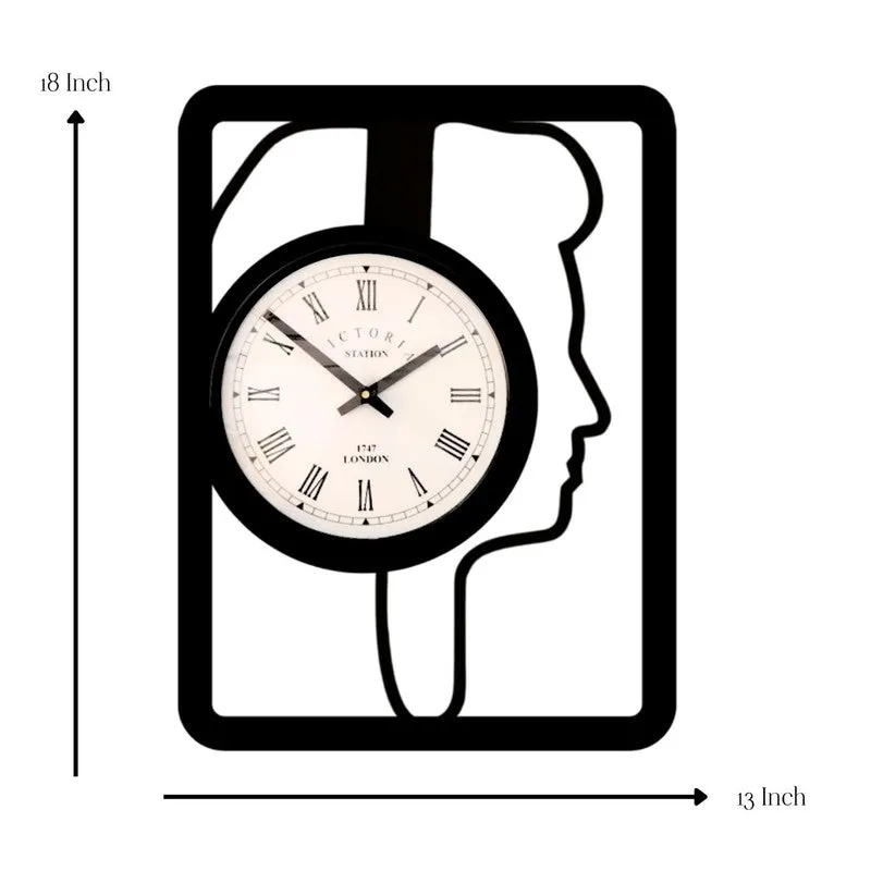 Facestra Steel Analog Wall Clock - Black media 7