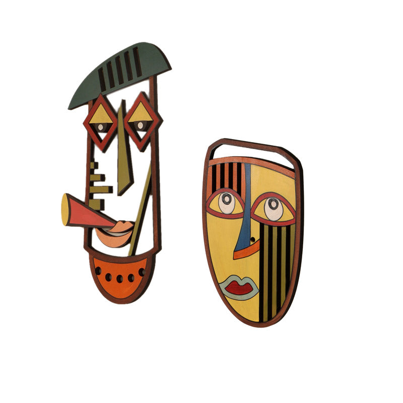 Raagini Mask Wooden Wall Accent - Set of Two media 4