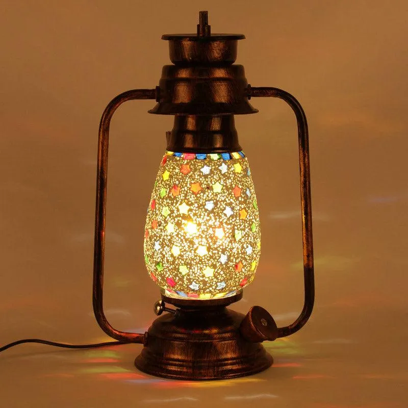 Divyara Mosaic Lantern Iron Table Lamp - Multicolor media 4