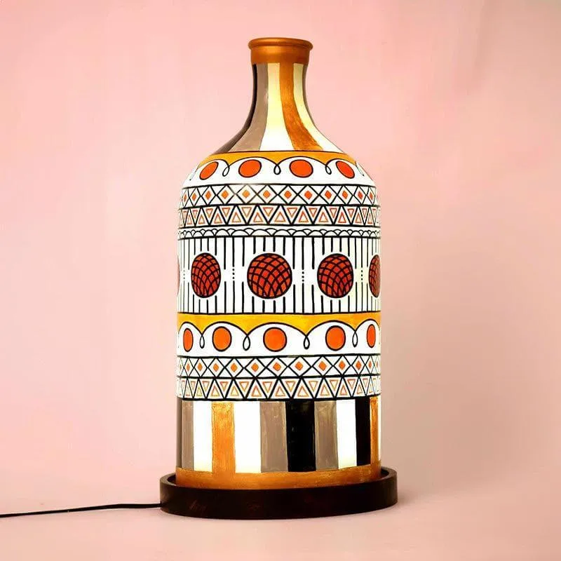 Mirza Traditional Hand Painted Glass Table Lamp - Multicolor media 4