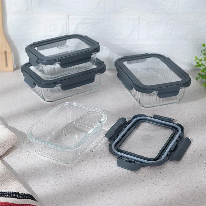 Giva Glass Lunch Box (640 ML /1040 ML)- Set Of Four media 1