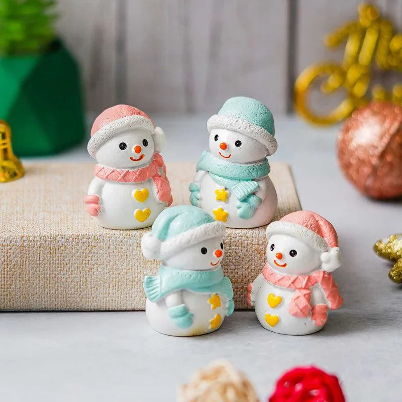 Snowman Quartet Resin Figurine - Set Of Four media 4