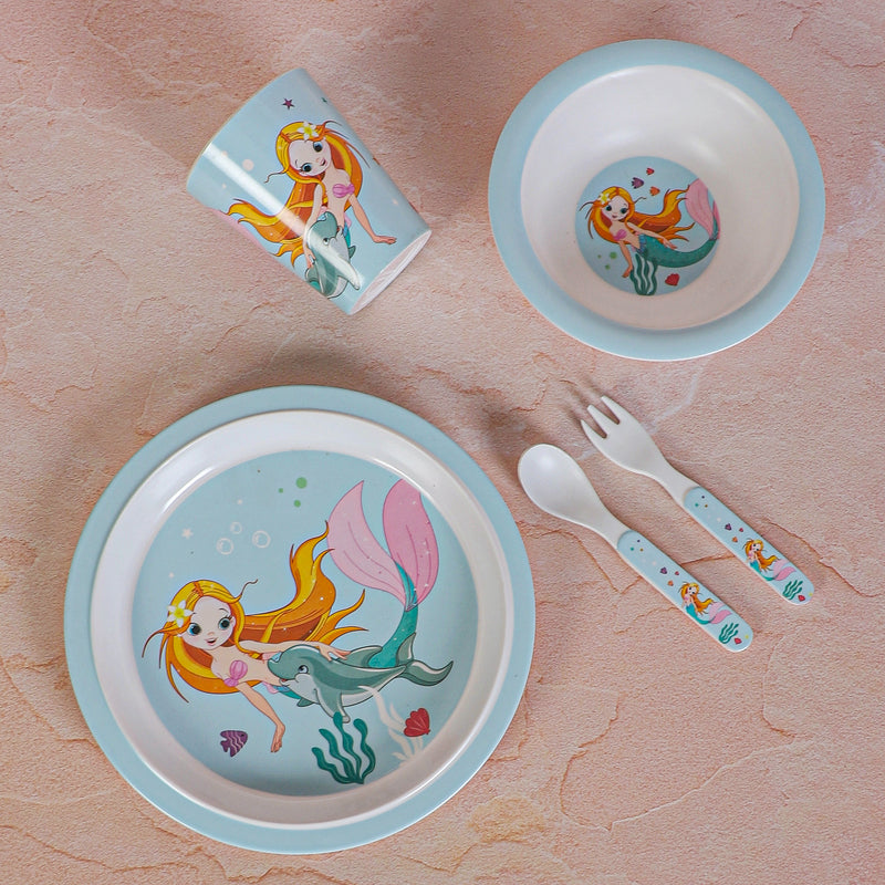 Mermaid Muse Kids Dinner Set - Five Piece Set media 3