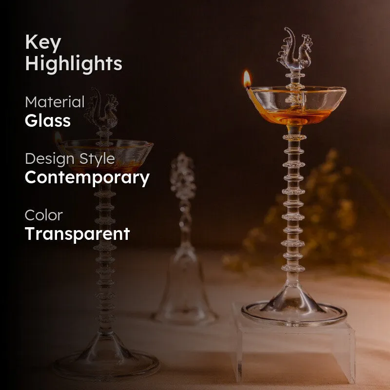 Shubhdeep Glass Diya - Set Of Two media 2