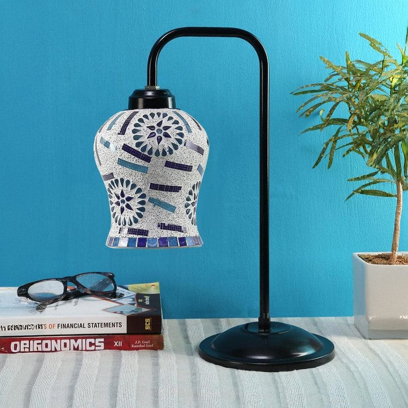 Mosaic Arch Glass Table Lamp - Blue media 3
