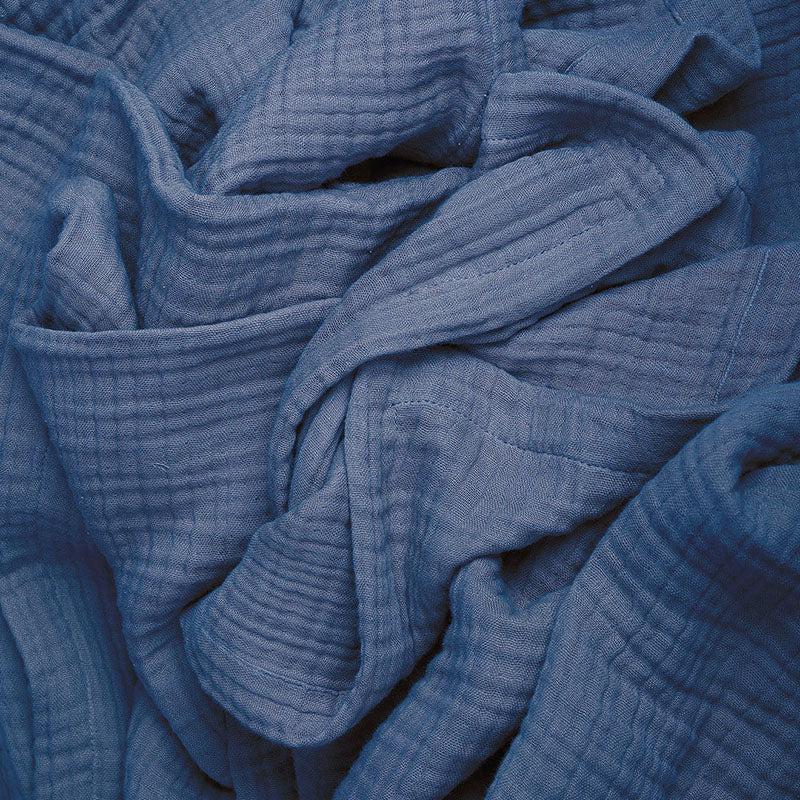 Nautica Champagne Whisper Solid Cotton Bedsheet (Blue) - 350 TC media 4