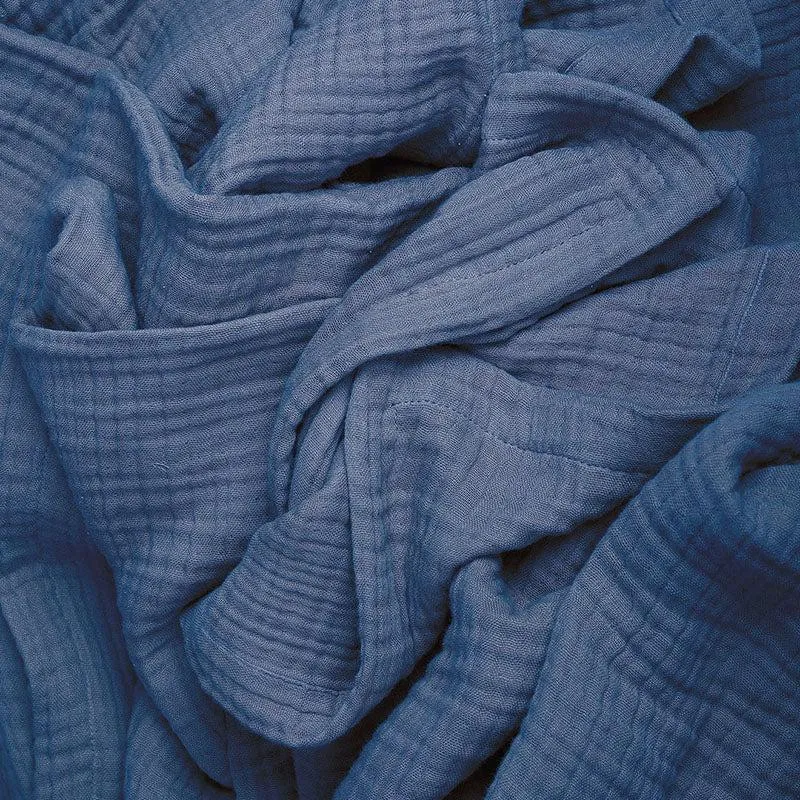 Nautica Champagne Whisper Solid Cotton Bedsheet (Blue) - 350 TC media 4
