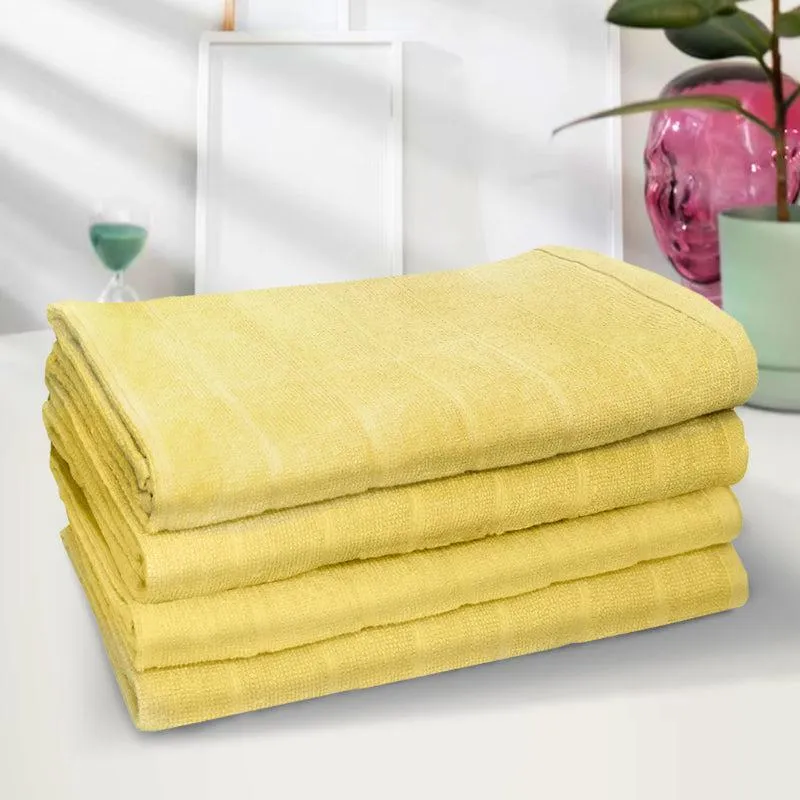 Sarda Bath Towel (Yellow) - Set Of Four media 1