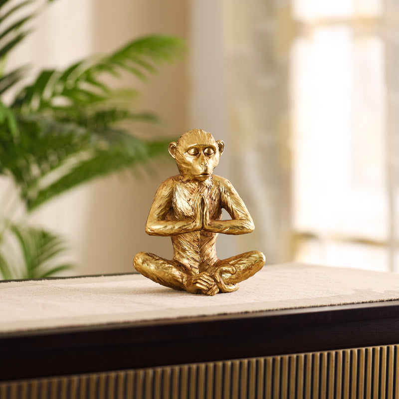 Meditating Monkey Showpiece media 7