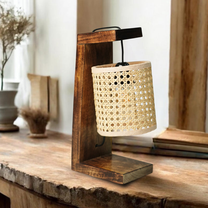 WickerLit Rattan Table Lamp - Beige,Brown media 4