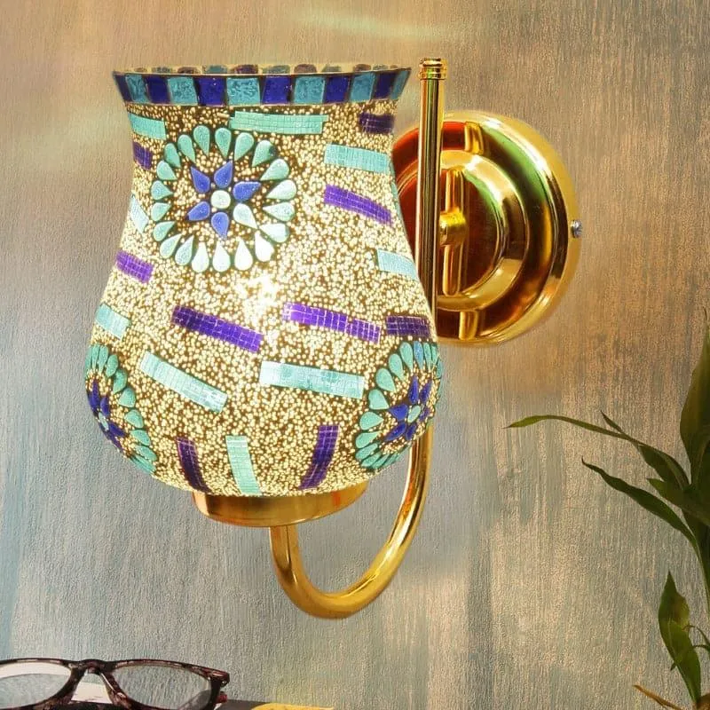 Galora Floresia Goblet Glass & Metal Wall Lamp media 1