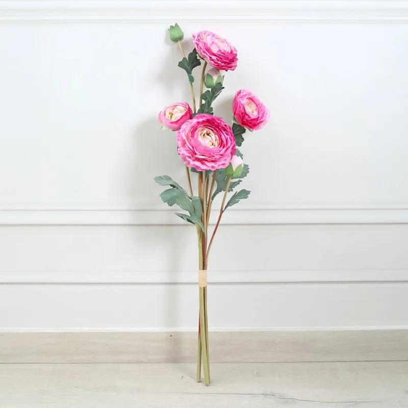 Florya Rose Fabric Artificial Flower - Dark Pink media 3