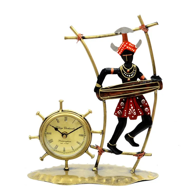 Tribal Lady Artistic Decor Metal Table Clock media 3